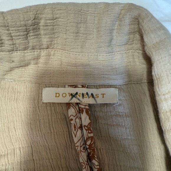 DownEast 100% Cotton Textured Beige Blazer Jacket Women’s Casual Lightweight L - Picture 4 of 7